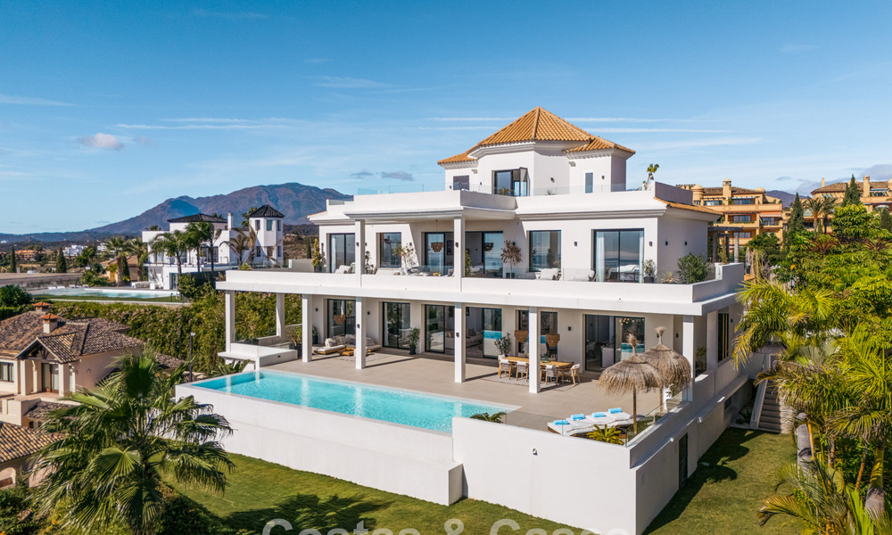 Exclusieve designvilla met panoramisch zeezicht te koop in het een vijfsterren golfresort in Marbella - Benahavis 74767