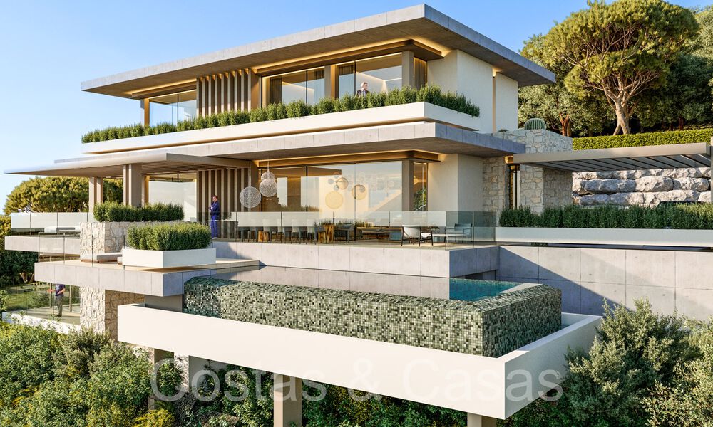 Bouwperceel + project voor een geavanceerde nieuwbouwvilla te koop in een exclusieve gated urbanisatie in de heuvels vlak bij Marbella 67799