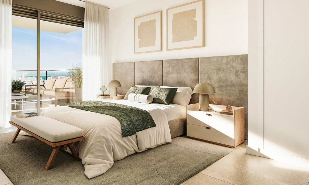 Nieuwe, eigentijdse appartementen met zeezicht te koop op loopafstand van Estepona centrum en het strand. 69410