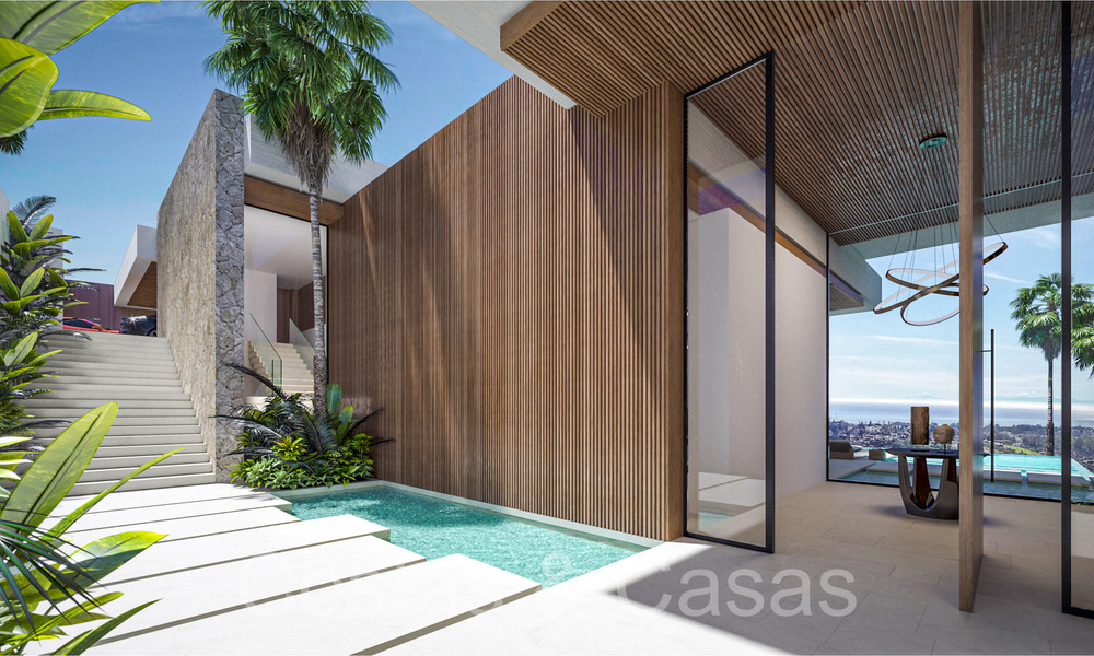 Architectonische nieuwbouwvilla te koop, met panoramisch zeezicht in een gated community in Benahavis - Marbella 69528