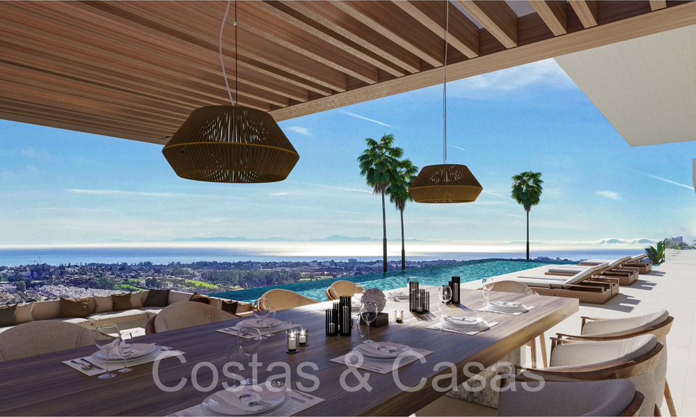 Architectonische nieuwbouwvilla te koop, met panoramisch zeezicht in een gated community in Benahavis - Marbella 69531