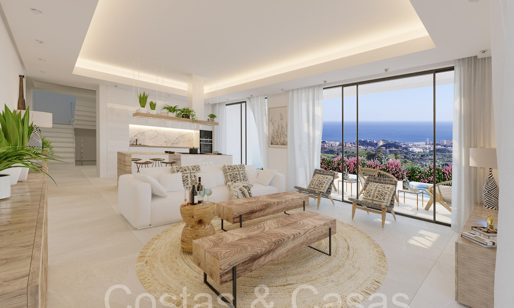 7 geavanceerde nieuwbouwvilla’s met panoramisch zeezicht te koop in de heuvels van Mijas Pueblo, Costa del Sol 70092