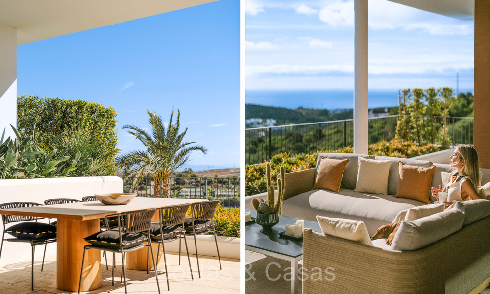 Eersteklas modern luxe appartement met adembenemend golf- en zeezicht te koop in een 5* golfresort in Casares, Costa del Sol 73374