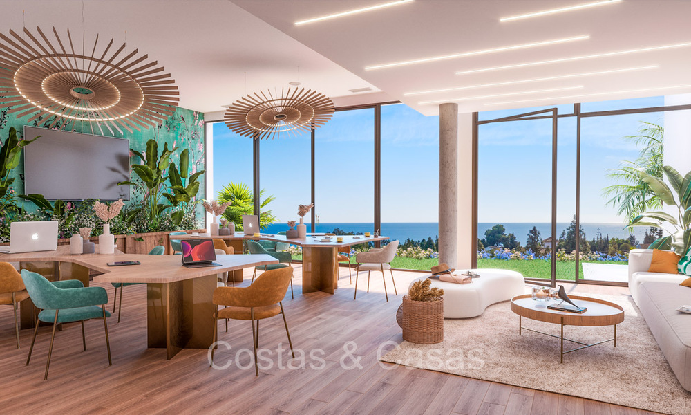 Herverkoop! Nieuwbouwwoning te koop met golf- en zeezicht, op een steenworp van de Golf Club in Mijas Costa, Costa del Sol 74020