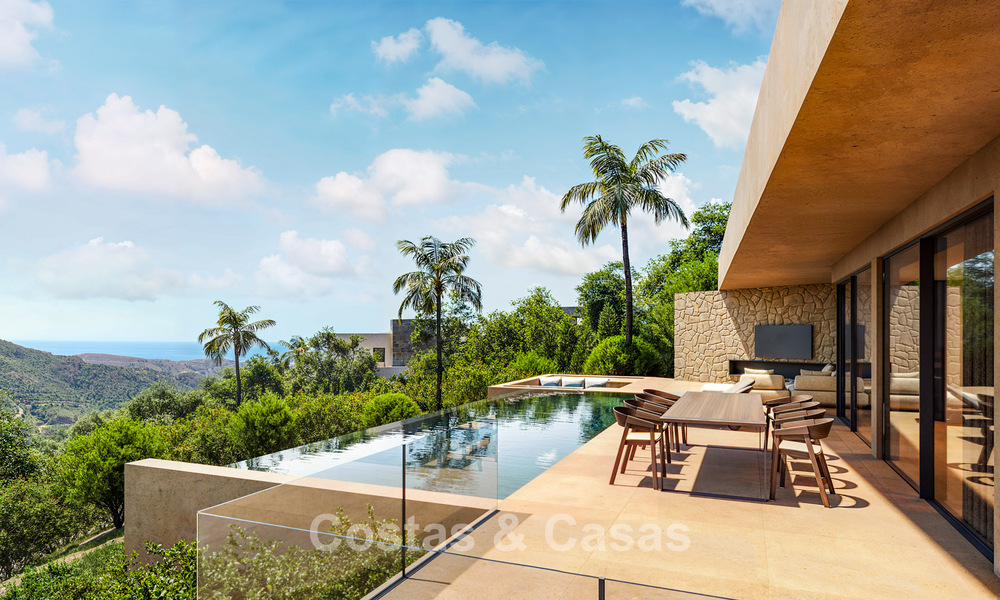 High-end designervilla met panoramisch berg- en zeezicht te koop in een gated woonresort in Benahavis - Marbella 74905