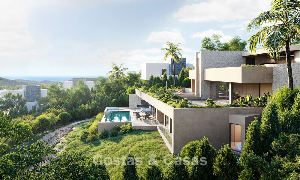 High-end designervilla met panoramisch berg- en zeezicht te koop in een gated woonresort in Benahavis - Marbella 74907