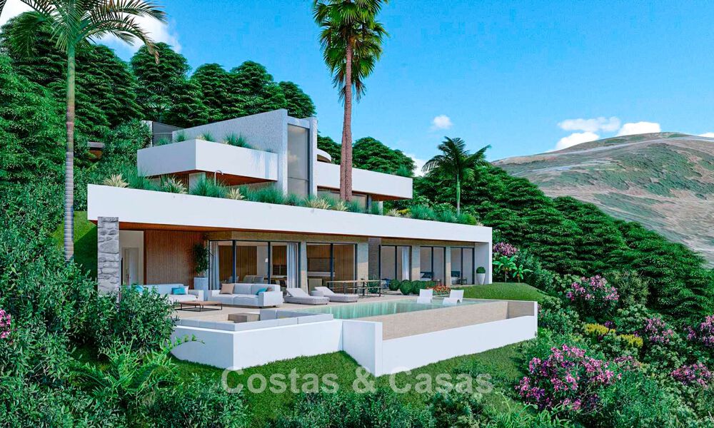 High-end designervilla met panoramisch berg- en zeezicht te koop in een gated woonresort in Benahavis - Marbella 74918